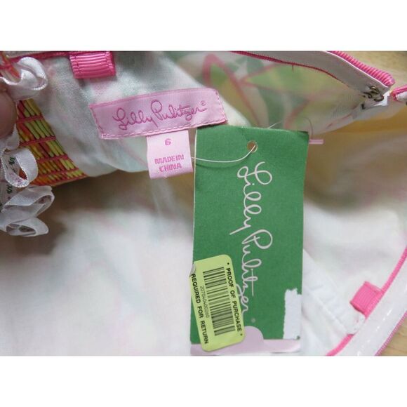 Womens Lilly Pulitzer Cael Top Poplin Tube Top 4 Multi-Color Floral Size 6 - Picture 5 of 7